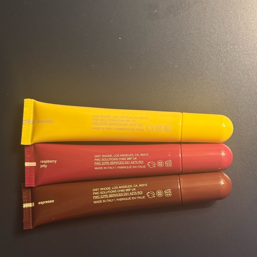 Limted edition RHODE Peptide Lip Tint trio. Ecpresso,raspberry jelly and lemonti - Picture 6 of 7